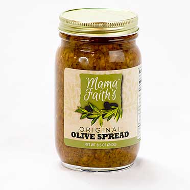 Jar of Mam Faith's Original Olive Spread